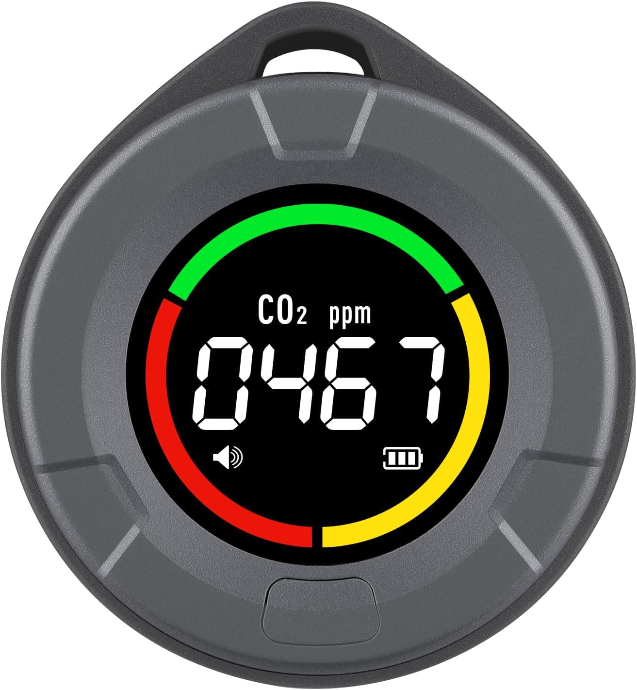 CO2 Monitor: Portable Mini Indoor CO2 Monitor, Full Color LCD, NDIR Sensor with Indicator Light, Alarm, Auto Calibration