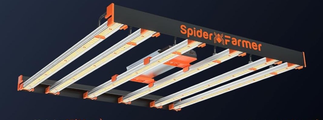 480W 6-Bar LED Grow Light: Spyder Farmer SE5000 Pro Series Full Spectrum 1680pc Samsung LM301B Diodes, Dimmable/Detachable Driver