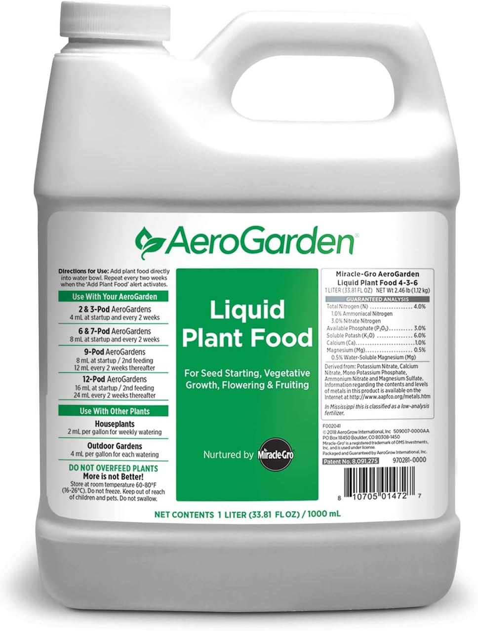Aerogarden Liquid Nutrients (1 Liter)