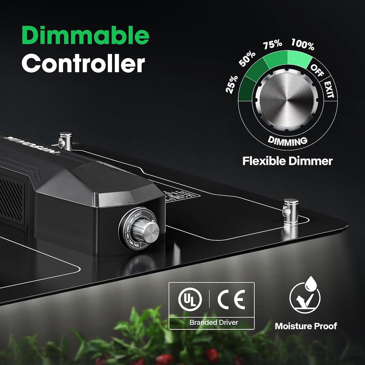 100W LED Grow Light - Samsung LM301B Diodes, Dimmable Driver, Full Spectrum, Ideal 2'x2'