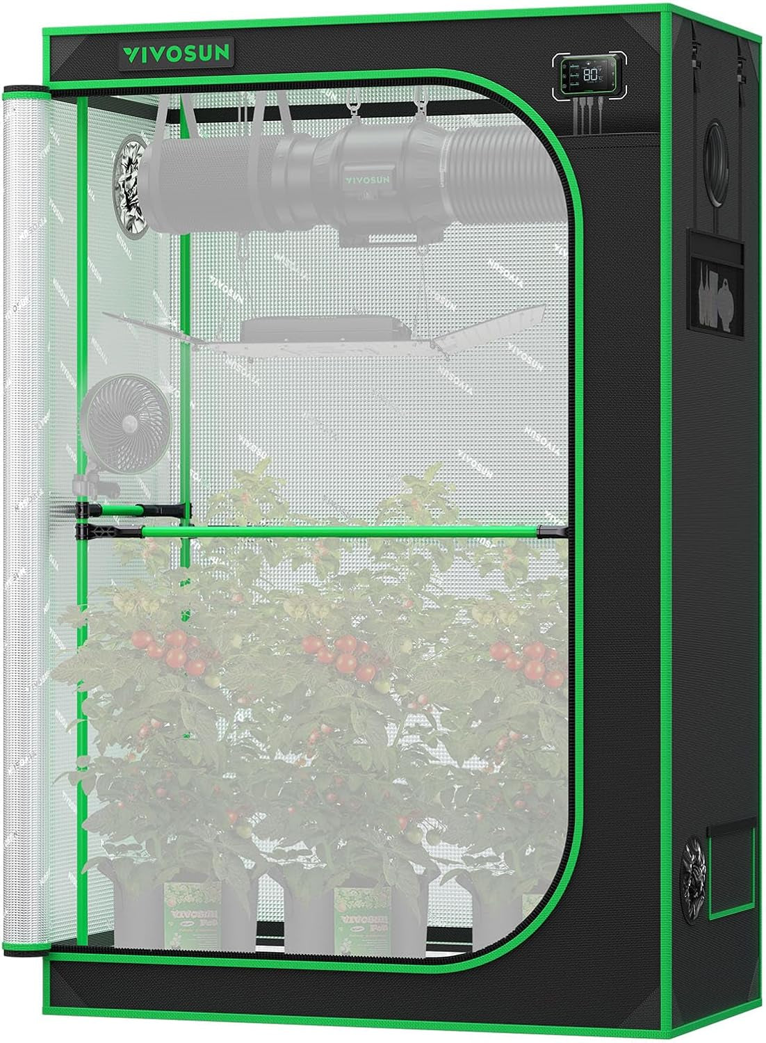  4x2 Pro Series Grow Tent - Premium 2000D Oxford Canvas + Diamond Mylar, 1" All-Steel Frame, 72" Height