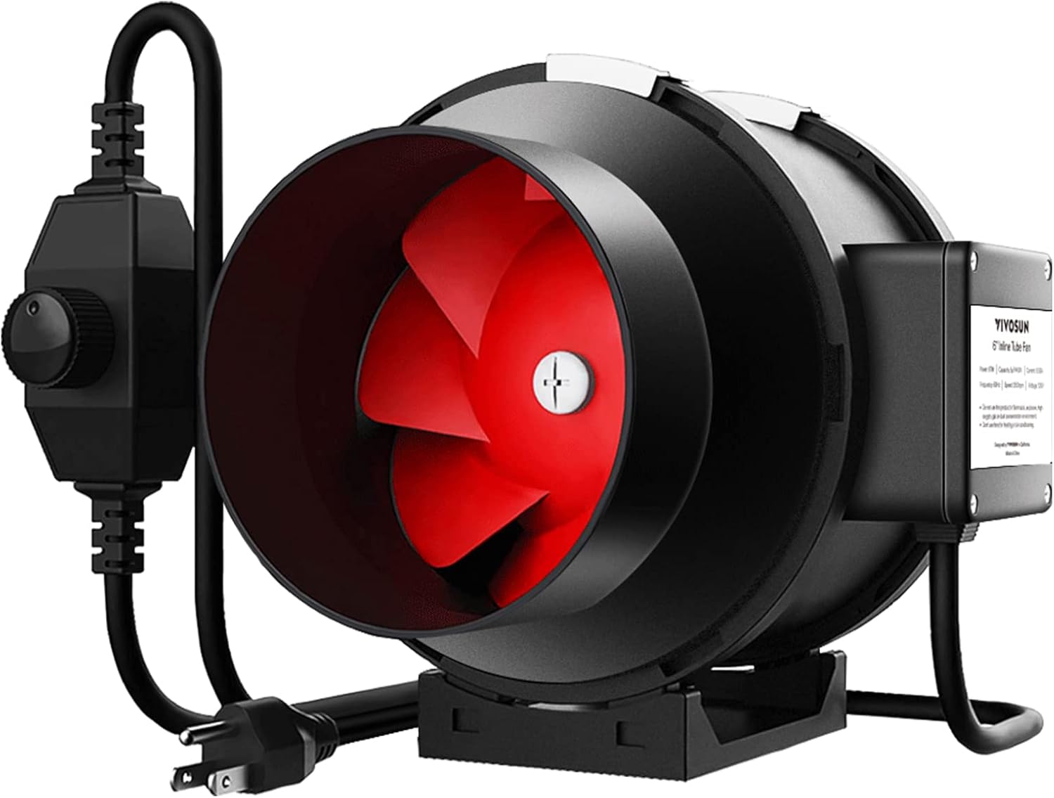 6" Inline Fan: 390 CFM w/Variable Speed Controller