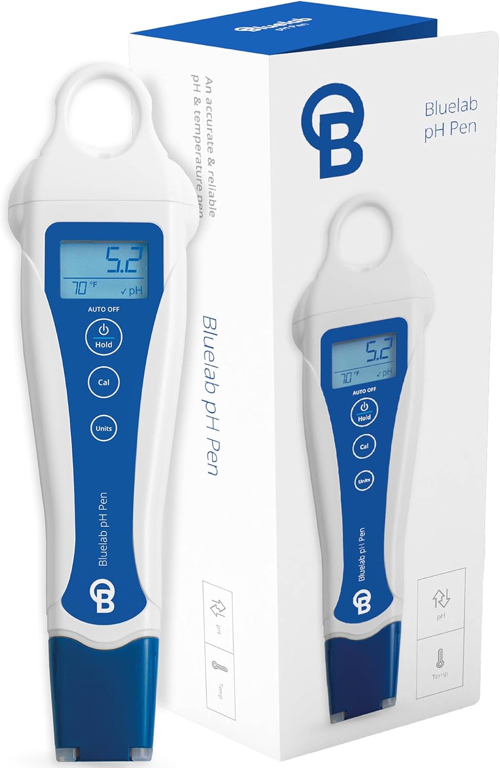 Bluelab pH Digital Pen, Waterproof, ATC, Double Junction Probe, Highly Accurate, Calibrate 4.0/7.0