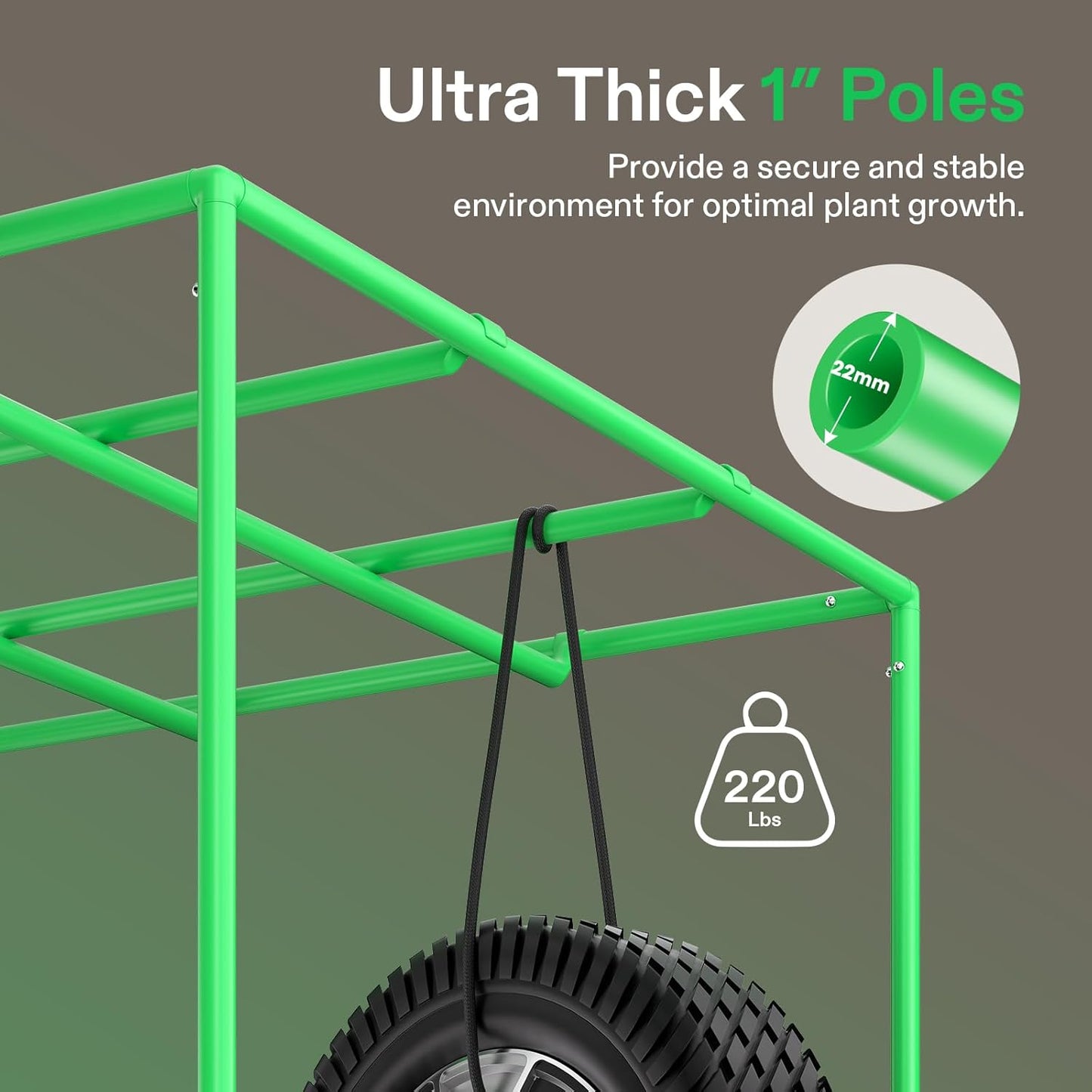 3x3 Grow Tent: 36"×36"×72" PRO SERIES 2000D Fabric, Highly Reflective Mylar, 1" Steel Poles