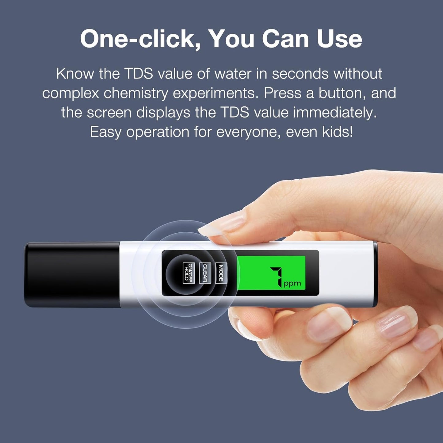 TDS Pen Digital Meter 4in1: Measure TDS EC PPM Temp (°C,°F), Water/ Hydroponics/ Nutrients/ Aquariums, 0-9990ppm