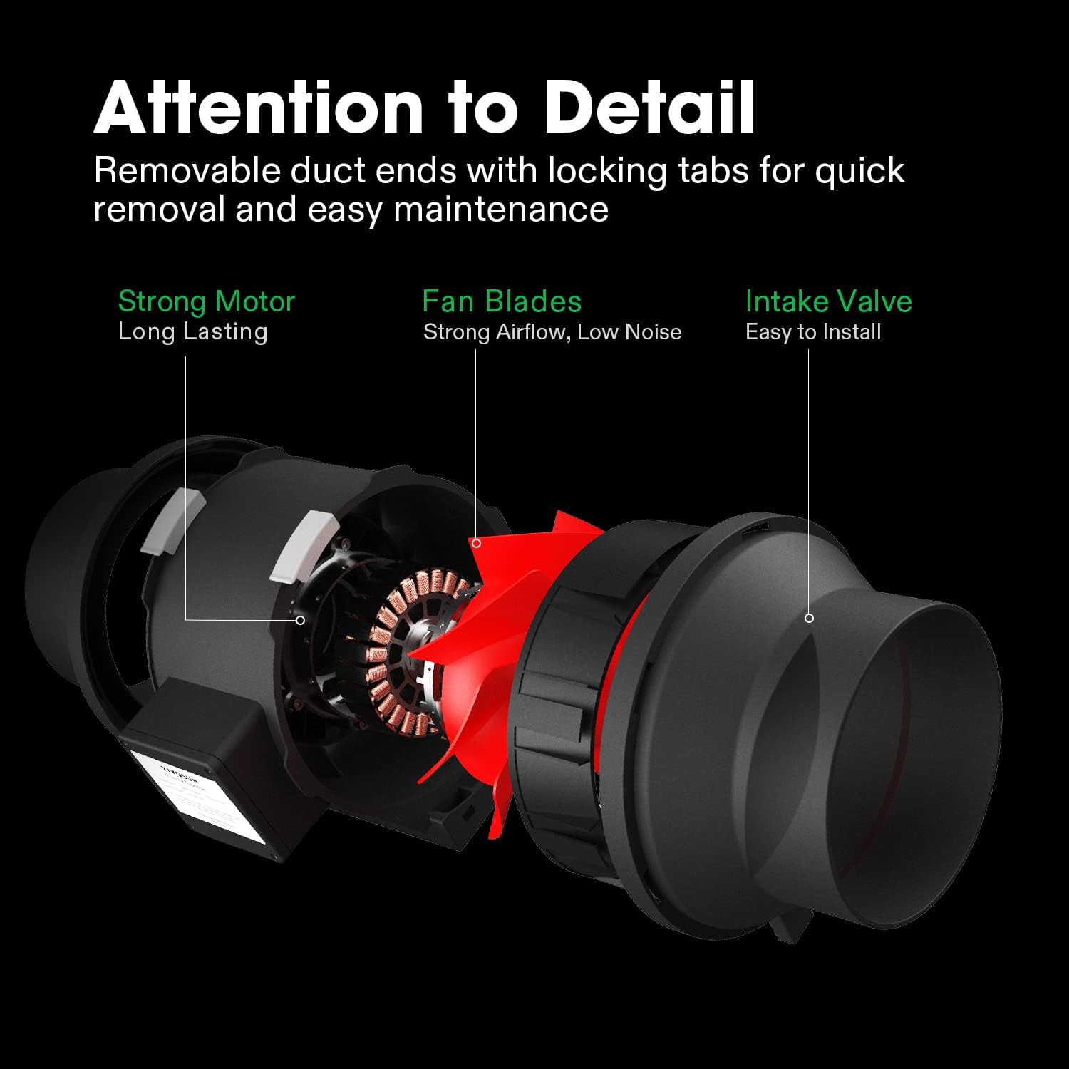 6" Inline Fan: 390 CFM w/Variable Speed Controller