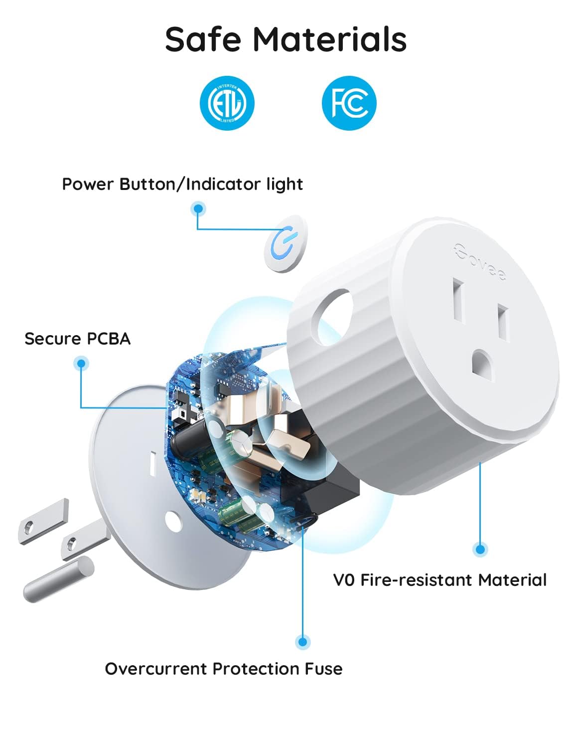 Smart Plug 1 or 2 Pack: Connect to WiFi or Bluetooth, Compatible with Alexa & Google Assistant, Control Lights and Home, Indoor Use