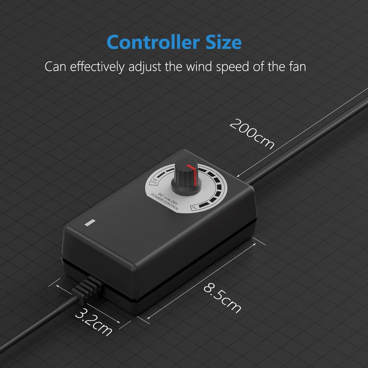 6: Inline Booster Fan: 345CFM w/Speed Controller, Low Energy 9.2W