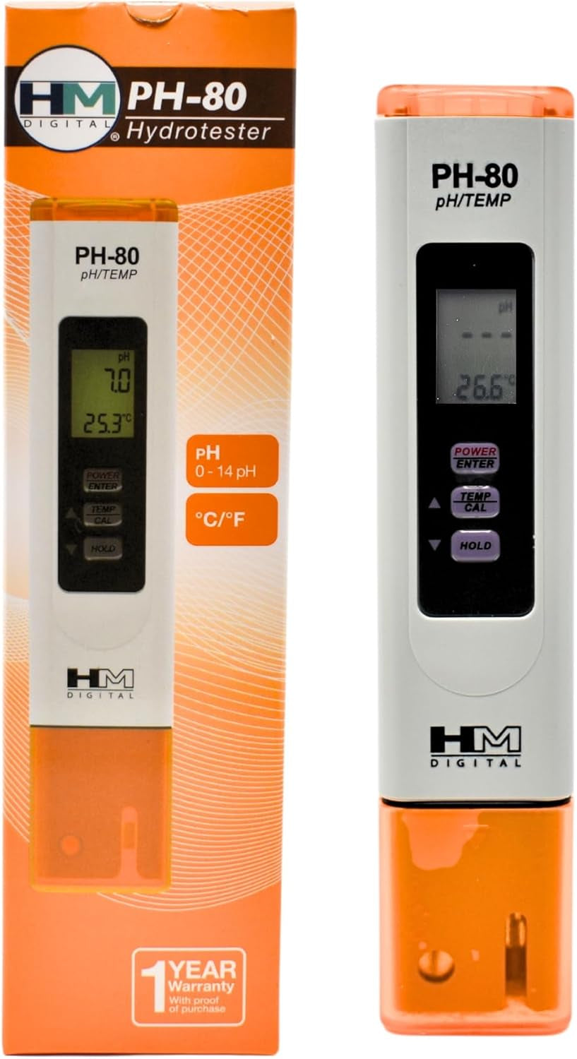 pH Pen Digital Meter: pH & Temp Reading Display, Calibrate 7.0 / 4.0 