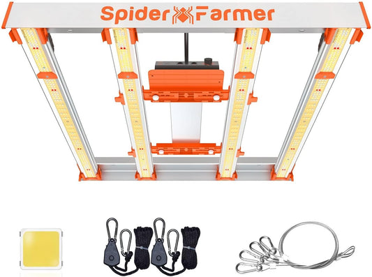 Spyder Farmer G3000 - 300W 4 Bar LED Grow Light -  896pc Diodes, Dimmable/Detachable Driver, 2.75umol/J - 3' x 3' Grow Tent/Area