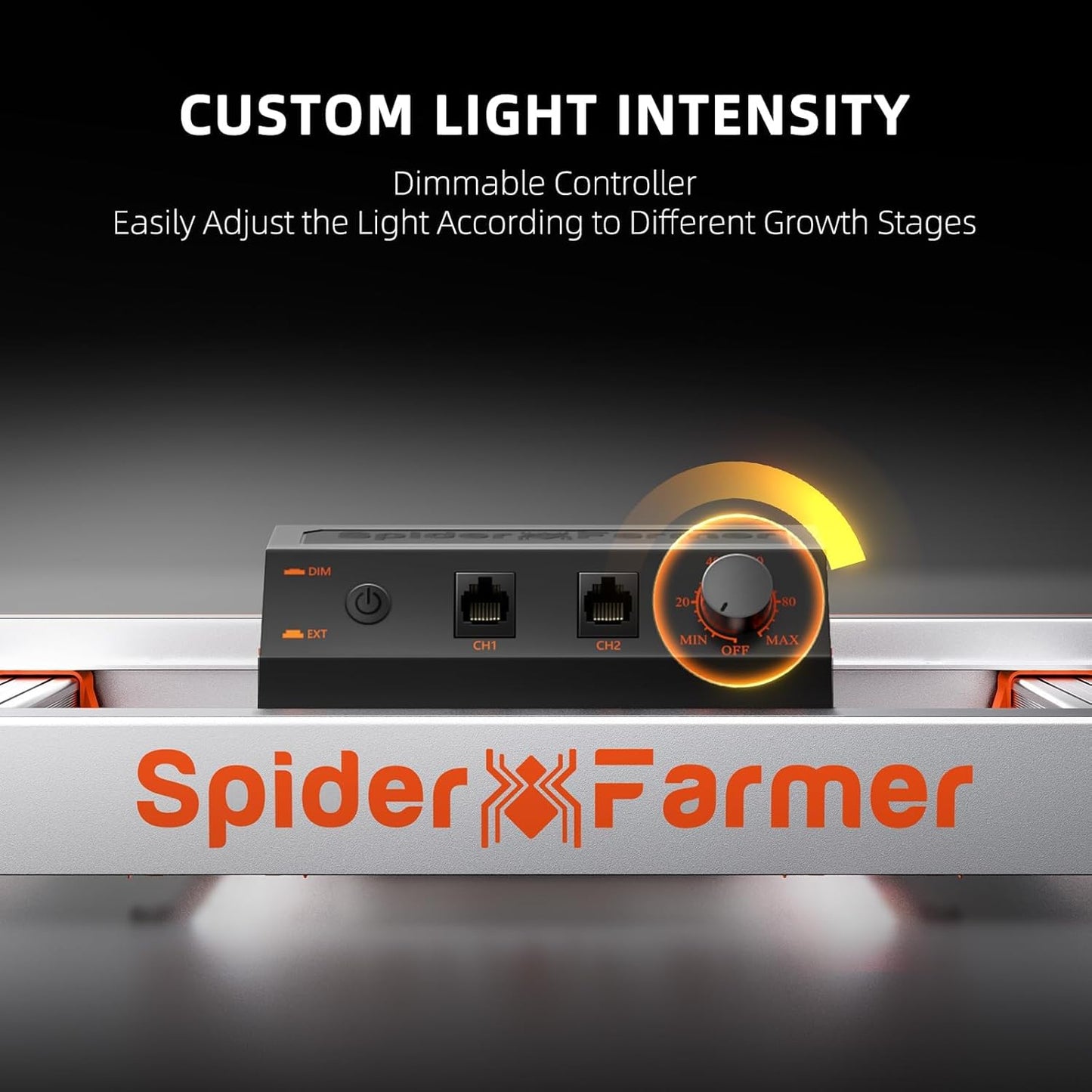 Spyder Farmer G3000 - 300W 4 Bar LED Grow Light -  896pc Diodes, Dimmable/Detachable Driver, 2.75umol/J - 3' x 3' Grow Tent/Area