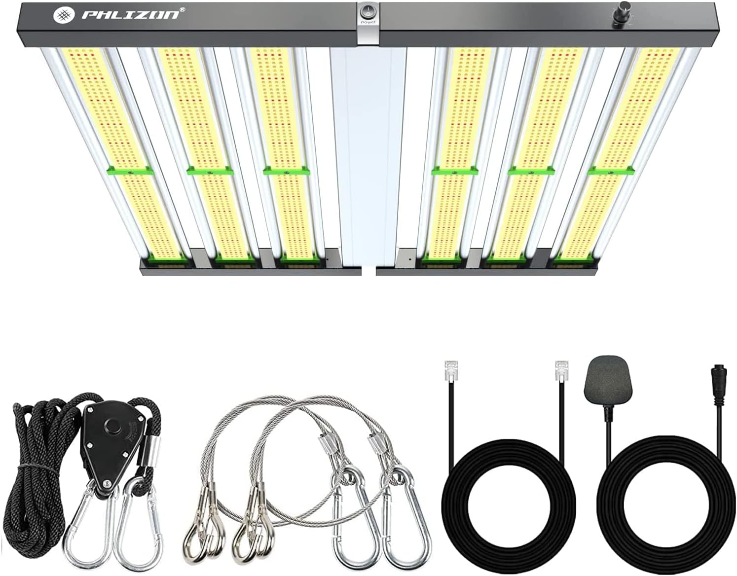 450W/650W PHILZON LED 6-Bar Grow Light: Full Spectrum SMD LM281B Diodes, Dimmable, Foldable Frame