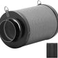 4" Charcoal Filter; 10" Filter (12" Total Length), Activated Australian Charcoal, Reversible Flange, Black Pre-Filter