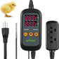 Digital Temp Controller: Dual Stage Outlets for Heating+Cooling ,°C/°F Display,15A/1875W