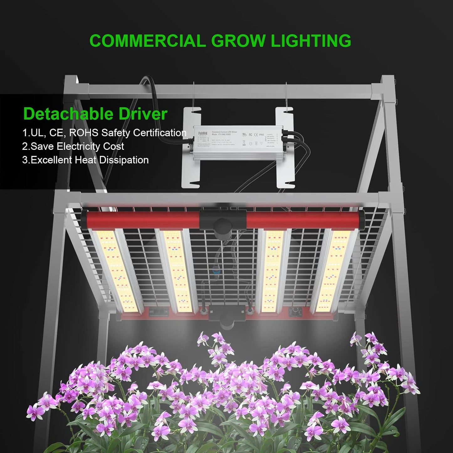 240W Foldable LED Grow Light - Full Spectrum, Dimmable 0-100%, Daisy Chain, Ideal Tent Sizes 2x2/3x3