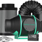 4" Fan & Filter Complete Kit (MH): Digital Controller for Inline Fan 205CFM, Charcoal Carbon Filter, 25' Flex Ducting,