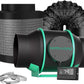 6" Fan & Filter Complete Kit (MH): Digital Controller Inline Fan 402CFM, Charcoal Carbon Filter, 25' Black Flex Ducting w/Clamps