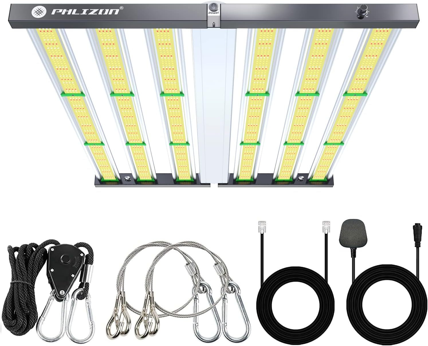 450W/650W PHILZON LED 6-Bar Grow Light: Full Spectrum SMD LM281B Diodes, Dimmable, Foldable Frame