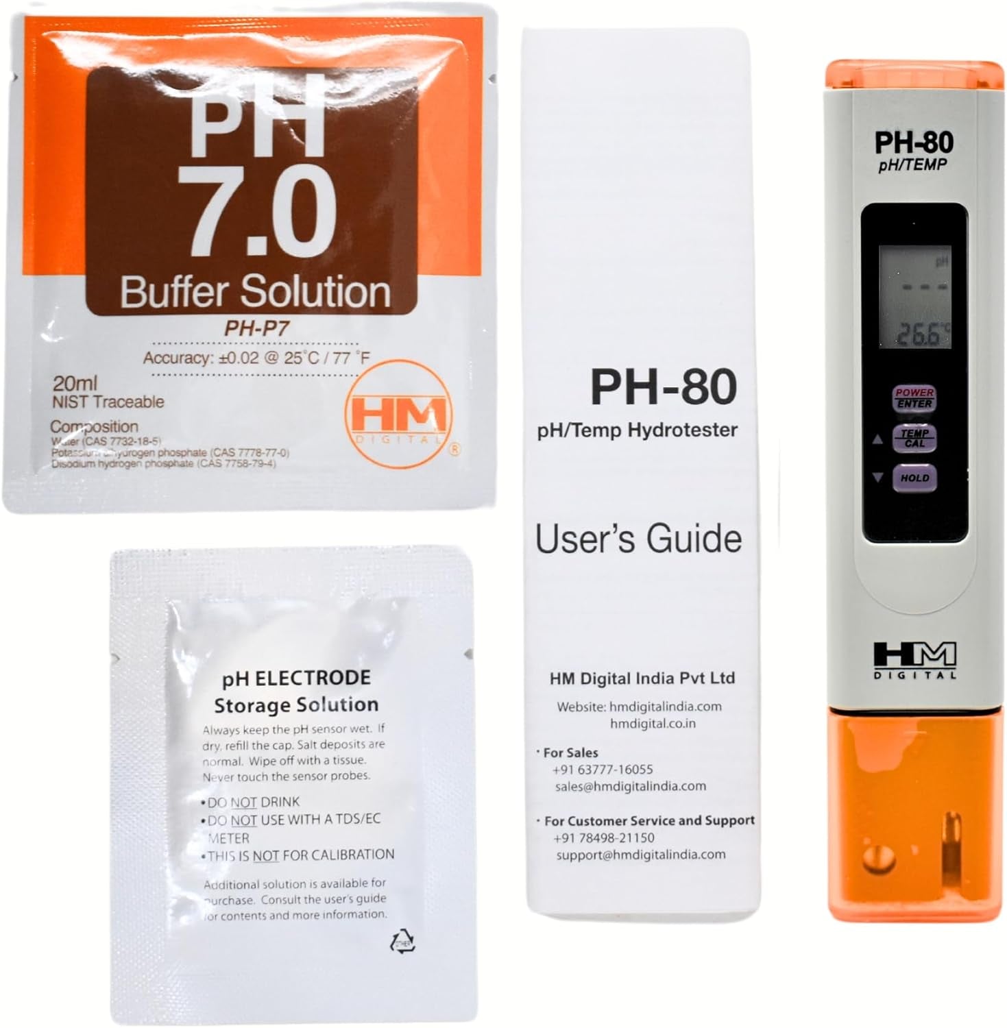 pH Pen Digital Meter: pH & Temp Reading Display, Calibrate 7.0 / 4.0 