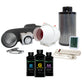 Fan & Filter Kit - 4" Inline Fan 165CFM with 12" Activated Charcoal Carbon Filter - 24hr Timer - Ducting with Clamps