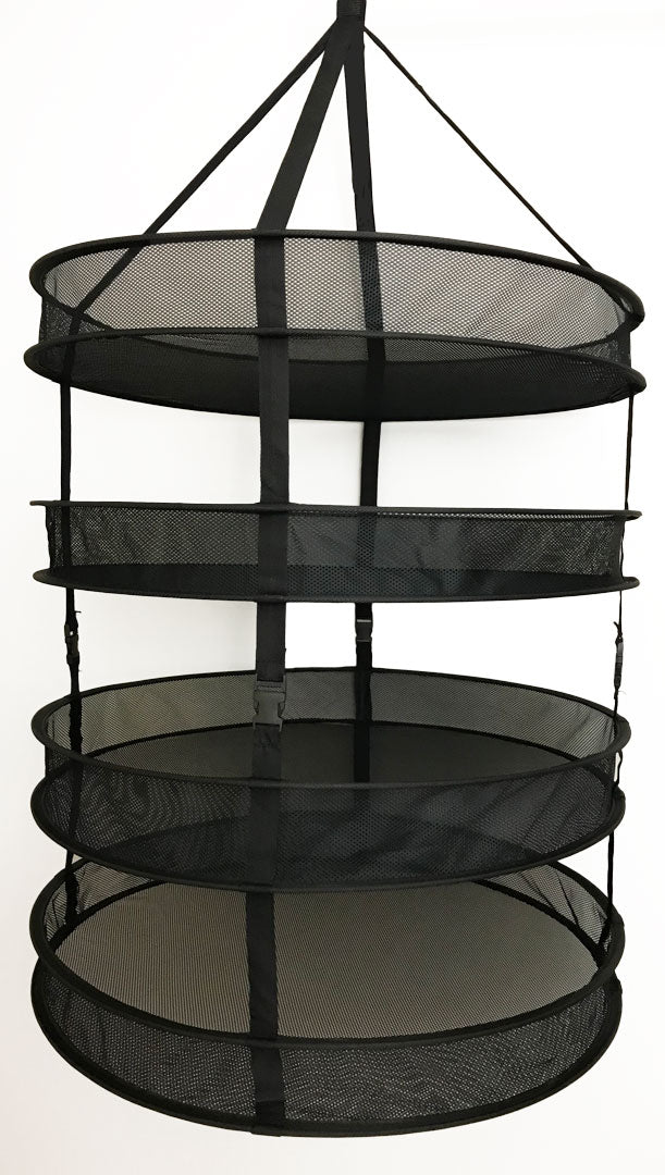 Drying Rack - Fabric Mesh dryer rack with 4 Tray (D36" 4-Tier, Black) with storage case