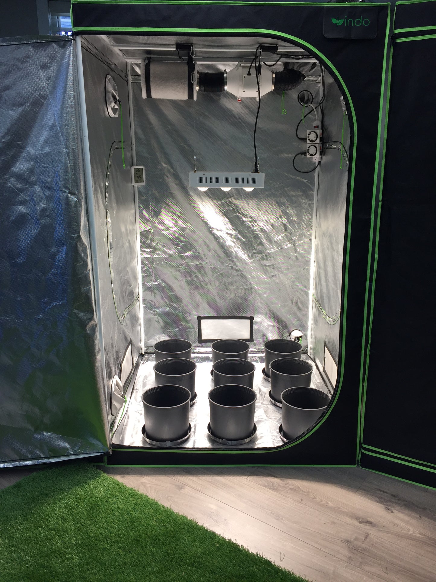 Complete Grow Kit 48"x48"x80" 1680D grow tent-600W CREE 6-COB plus LED - 6" Fan and Filter - Full Nutrient Starter Pack