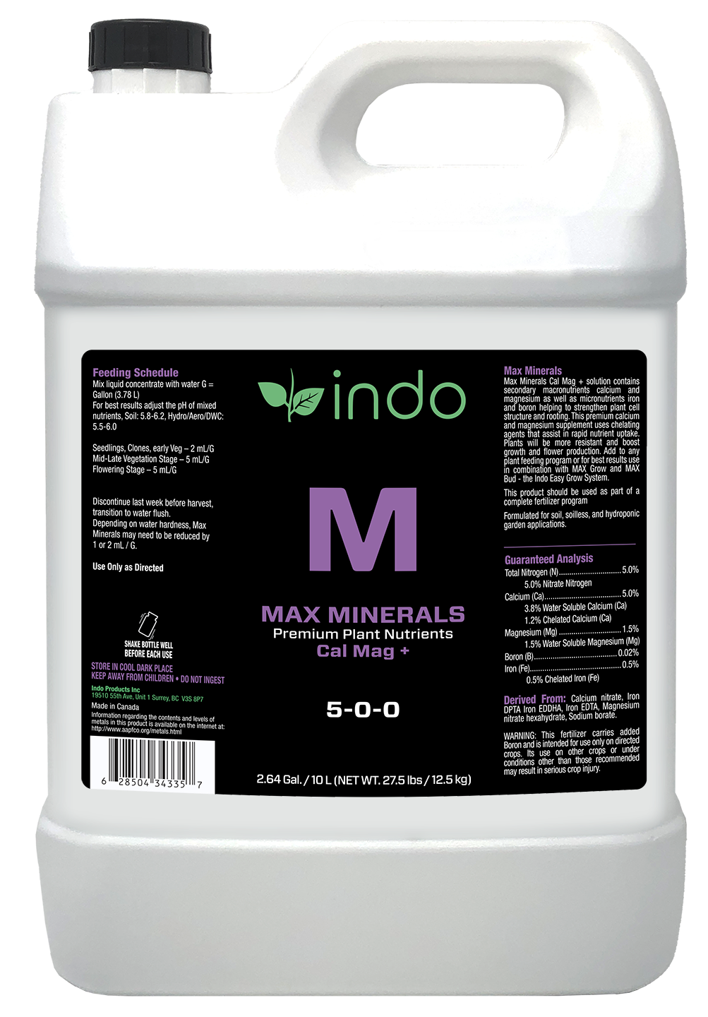 MAX Minerals Cal-Mag: Calcium, Magnesium and Iron - Unique chelated Solution for Maximum Nutrient Uptake