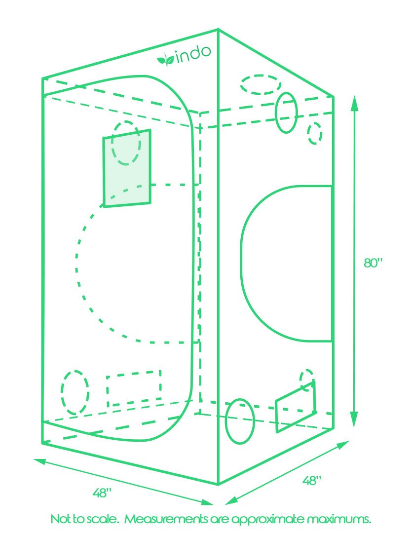 Complete Grow Kit - 48"x48"x80" Grow Tent - 600W GrowHub Light with 6" Fan and Filter Kit