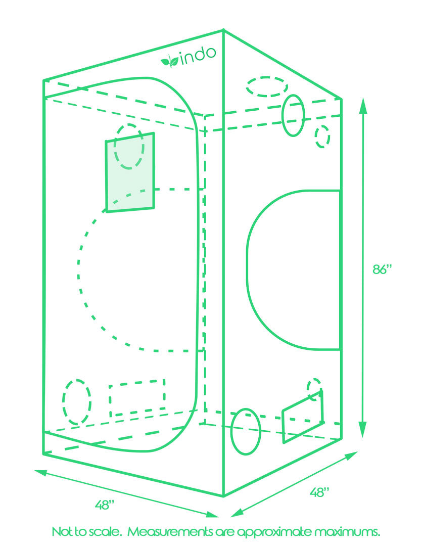 Complete Grow Kit 48"x48"x80" 1680D grow tent-600W CREE 6-COB plus LED - 6" Fan and Filter - Full Nutrient Starter Pack